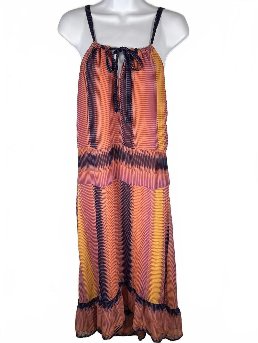 Sanctuary Sunset Striped Halter Maxi Dress. Boho Summer Vacation Chic Size S